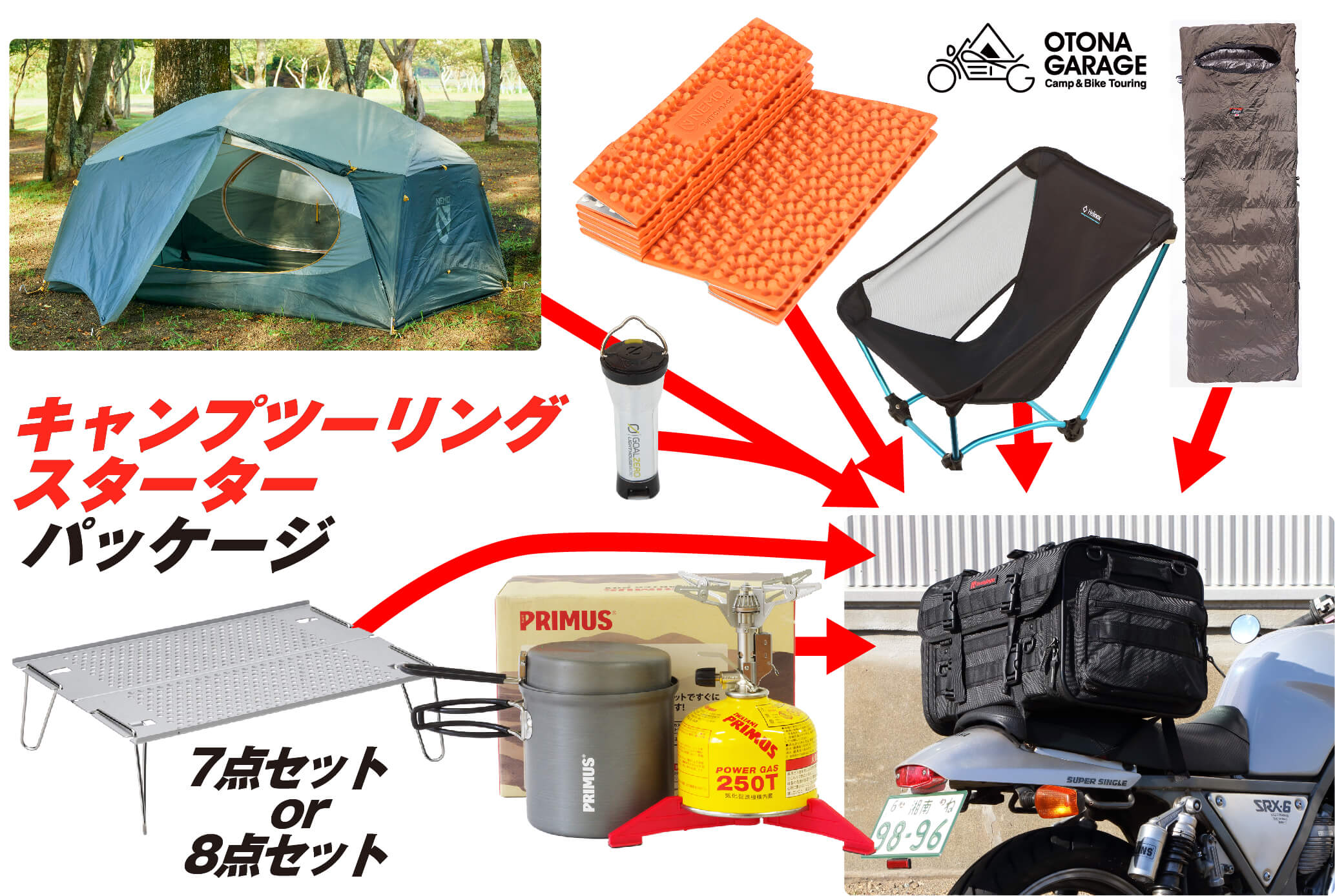 【OTONA GARAGE 限定】キャンプツーリングスターターパッケージ